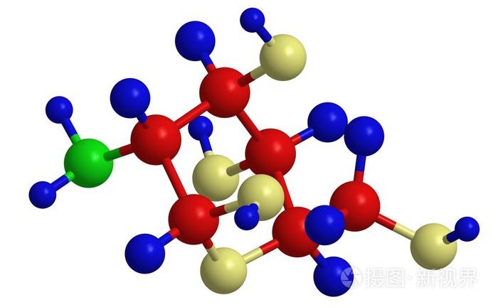 d-氨基葡萄糖-基本单元的壳聚糖分子结构照片-正版商用图片0fw1b9-摄